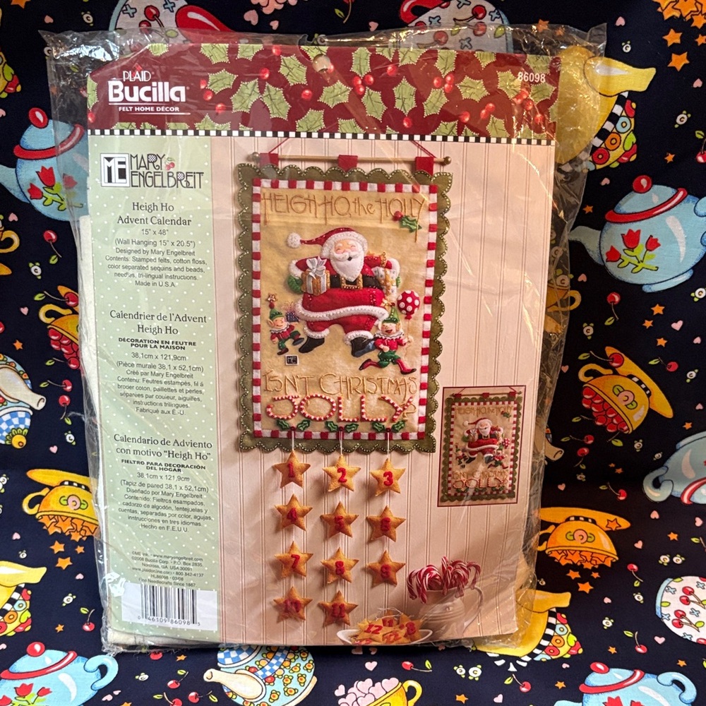 Mary Engelbreit  Heigh Ho Santa Advent Calendar Kit with Red and Green Accents